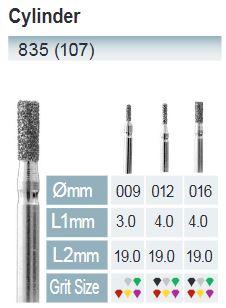 FRESAS DIAMANTE FG ISO 835-314-544-012 NEGRO X5UDS.