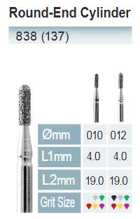 FRESAS DIAMANTE FG ISO 838-314-544-012 NEGRO X5UDS.