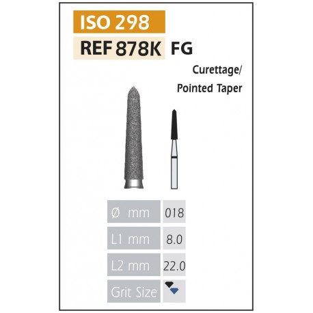 FRESAS DIAMANTE FG ISO 878K-314-544-018 NEGRO X5UDS.