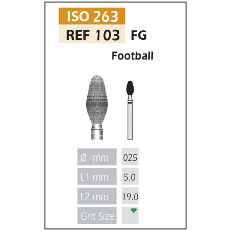 FRESAS DIAMANTE FG ISO 103-314-534-025 VERDE X5UDS.