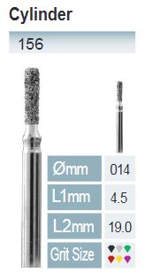 FRESAS DIAMANTE FG ISO156-314-524-014 AZUL/TRANSP. X5UDS.