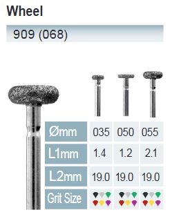 FRESAS DIAMANTE FG ISO 909-314-524-035 AZUL/TRAN X5UDS.