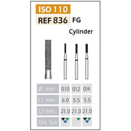 FRESAS DIAMANTE FG ISO 836-314-534-012 VERDE X5UDS.