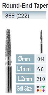 FRESAS DIAMANTE FG ISO 869-314-524-014 AZUL/TRANSP. X5UDS.