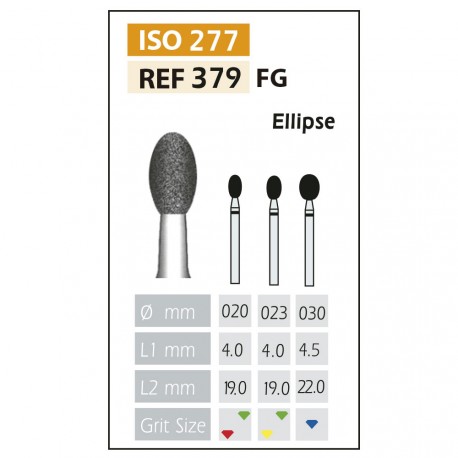 FRESAS DIAMANTE FG ISO 379-314-534-023 VERDE X5UDS.