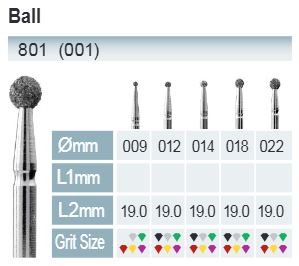 [801-009 SC] FRESAS DIAMANTE FG ISO 801-314-544-009 NEGRO X5UDS.