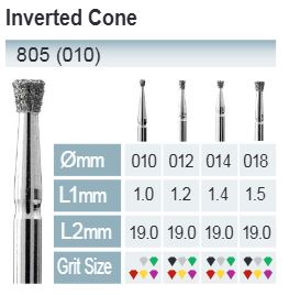 [805-012 F] FRESAS DIAMANTE FG ISO 805-314-514-012 ROJO X5UDS.
