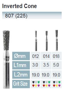 [807-018 F] FRESAS DIAMANTE FG ISO 807-314-514-018 ROJO X5UDS.