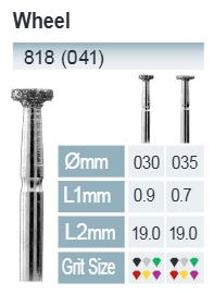 [818-030 F] FRESAS DIAMANTE FG ISO 818-314-514-030 ROJO X5UDS.