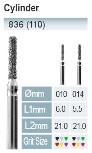 [836-010 SC] FRESAS DIAMANTE FG ISO 836-314-544-010 NEGRO X5UDS.