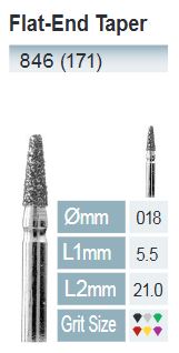 [846-018 M] FRESAS DIAMANTE FG ISO 846-314-524-018 AZUL/TRANSP. X5UDS.