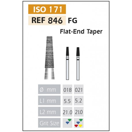 [846-021 C] FRESAS DIAMANTE FG ISO 846-314-534-021 VERDE X5UDS.