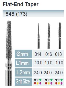 [848-012 F] FRESAS DIAMANTE FG ISO 848-314-514-012 ROJO X5UDS.