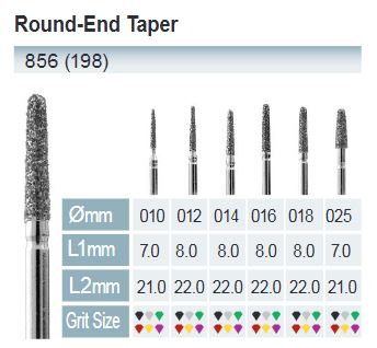 [856-025 SC] FRESAS DIAMANTE FG ISO 856-314-544-025 NEGRO X5UDS.