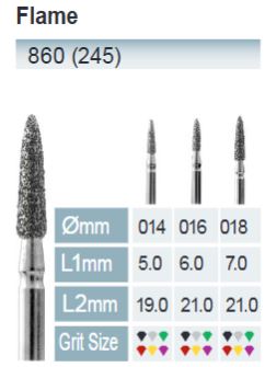 [860-014 M] FRESAS DIAMANTE FG ISO 860-314-524-014 AZUL/TRANSP. X5UDS.