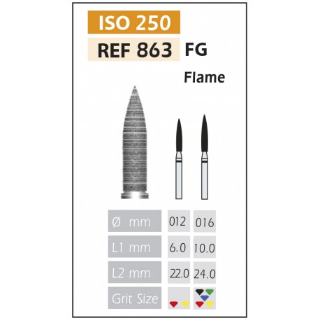 [863-016 M] FRESAS DIAMANTE FG ISO 863-314-524-016 AZUL/TRANSP. X5UDS.