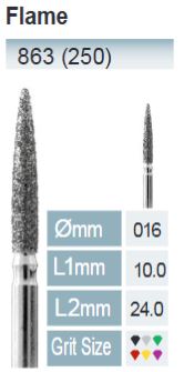 [863-016 XF] FRESAS DIAMANTE FG ISO 863-314-504-016 AMARILLO X5UDS.