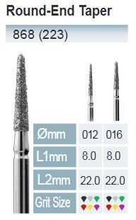 [868-016 SC] FRESAS DIAMANTE FG ISO 868-314-544-016 NEGRO X5UDS.