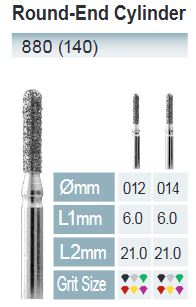 [880-014 C] FRESAS DIAMANTE FG ISO 880-314-534-014 VERDE X5UDS.