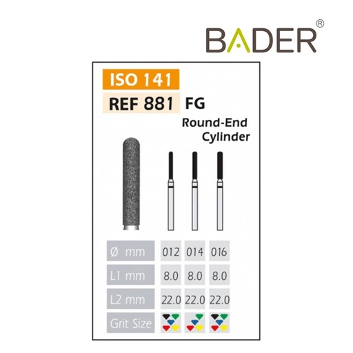 [881-016 F] FRESAS DIAMANTE FG ISO 881-314-514-016 ROJO X5UDS.