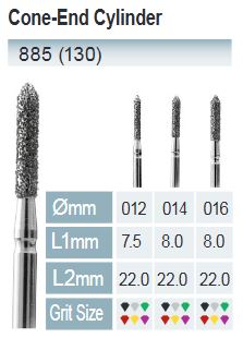 [885-014 SF] FRESAS DIAMANTE FG ISO 885-314-524-014 AMARILLO X5UDS.