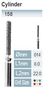 [158-014 M] FRESAS DIAMANTE FG ISO 158-314-524-014 AZUL/TRANSP. X5UDS.