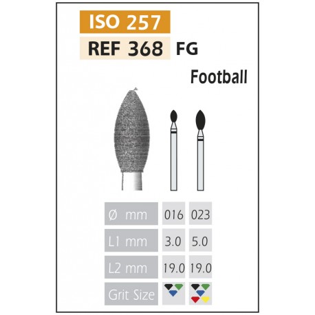 [368-016 M] FRESAS DIAMANTE FG ISO 368-314-524-016 AZUL/TRANSP. X5UDS.