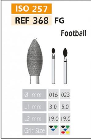 [368-023 M] FRESAS DIAMANTE FG ISO 368-314-524-023 AZUL/TRANSP. X5UDS.