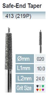 [413-020 C] FRESAS DIAMANTE FG ISO 413-314-534-020 VERDE X5UDS.