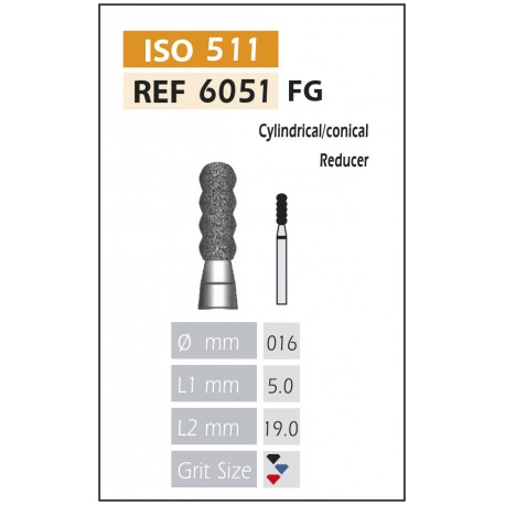 [651-016 M] FRESAS DIAMANTE FG ISO 651-314-524-016 AZUL/TRANSP. X5UDS.