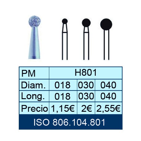 [801-018-018] FRESAS DE DIAMANTE HP ISO 806.104.001.801.018 X5UDS.