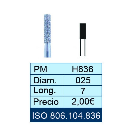 [836-025-7] FRESAS DE DIAMANTE HP ISO 806.104.001.836.025 X5UDS.