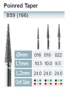 [859-022 C] FRESAS DIAMANTE FG ISO 859-314-534-022 VERDE X5UDS.