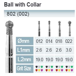 [802-018 M] FRESAS DIAMANTE FG ISO 802-314-524-018 AZUL X5UDS.