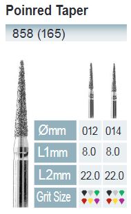 [858-014 M] FRESAS DIAMANTE FG ISO 858-314-524-014 AZUL X5UDS.